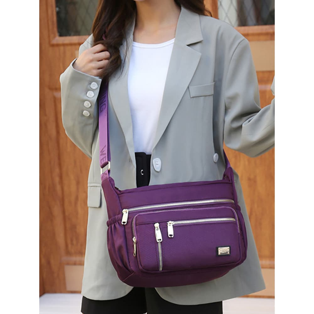 Bolsa de compras para mães idosas de meia-idade, bolsa mensageiro, bolsa de ombro, bolsa para mãe, zíper, vários compart