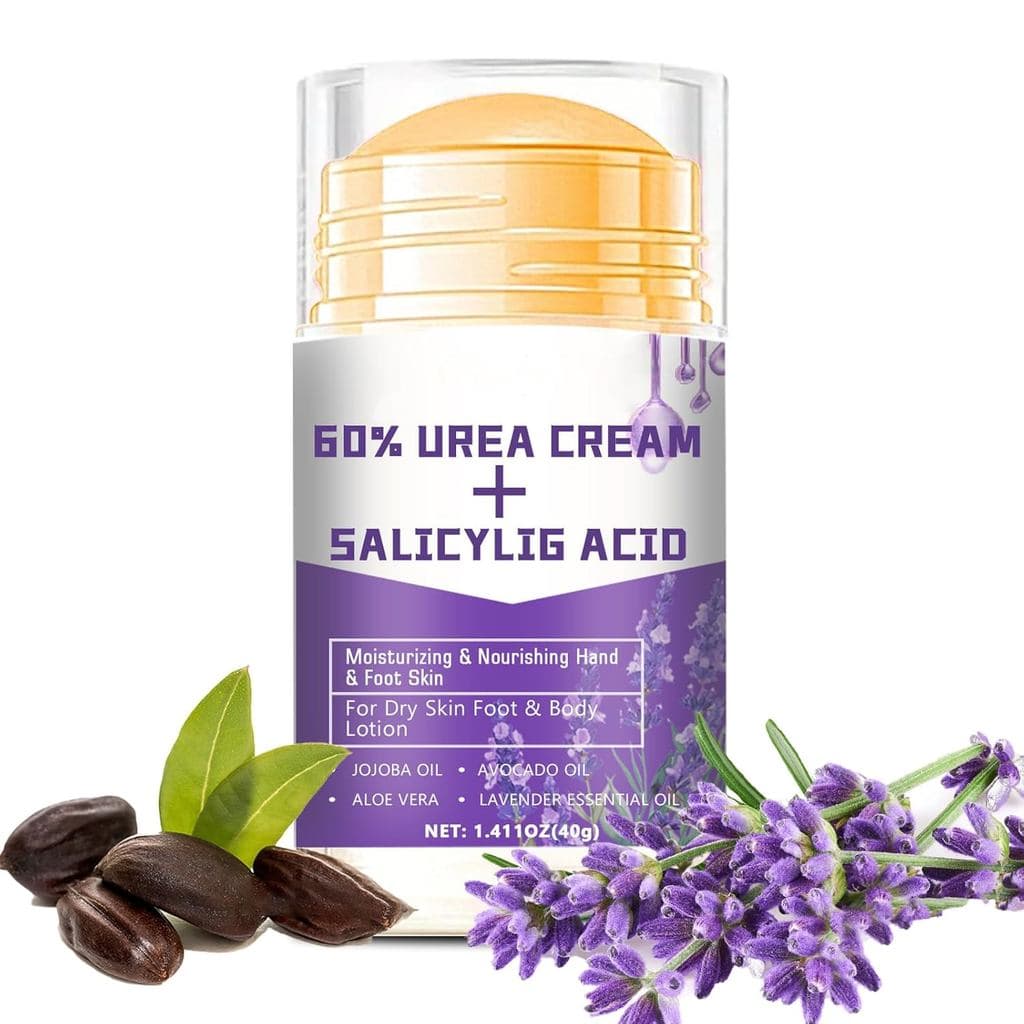 Bálsamo em Creme com 60% de Ureia e Ácido Salicílico para Calcanhares Rachados, Bálsamo Reparador para os Pés, Hidratant