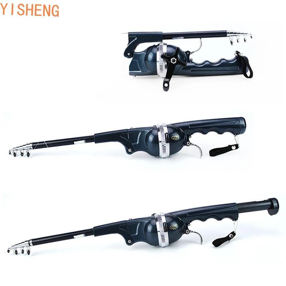 Combinação De Carretel De Vara De Peixe YISHENG , Pesca Telescópica Dobrável , Conjunto De Equipamento Com Giratória Por