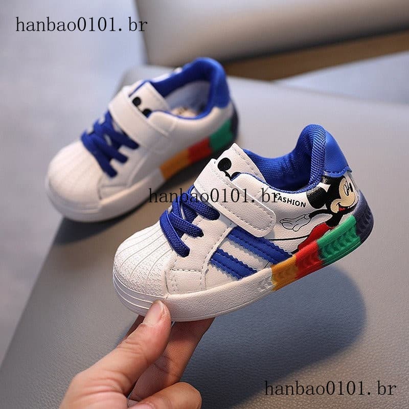Disney Cartoon Mickey Shoes For Boys Girls Sport Sneakers Kids Lazer Outono Inverno Casual Sapatos De Corrida Respirávei