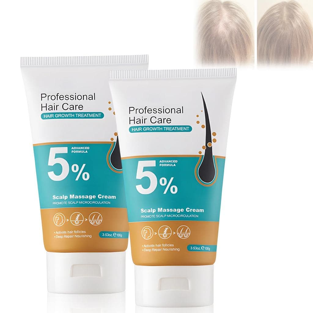 2 Unidades de Creme de Massagem para Crescimento Capilar 5%, Creme Profissional para Cuidado Capilar, Antiqueda com Alec