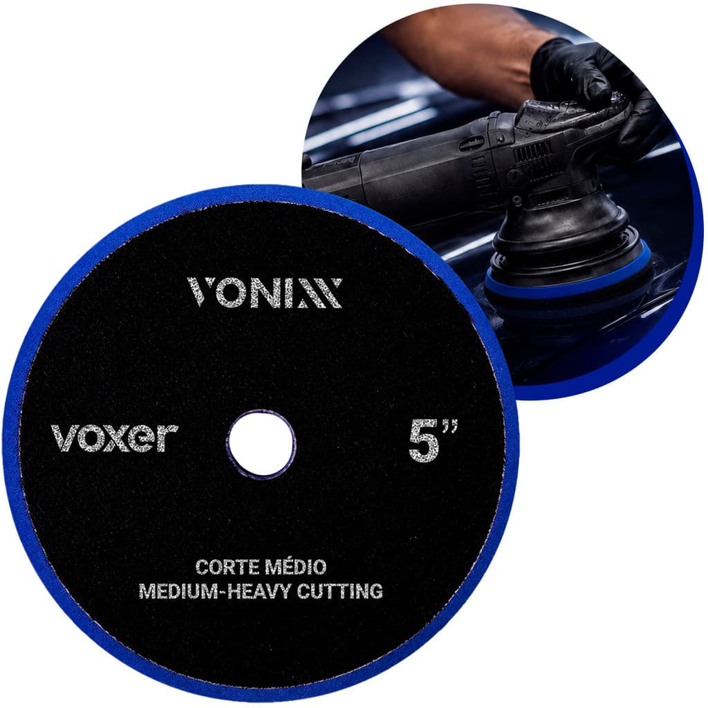 Boina Voxer Azul Corte Médio 5 Polegadas Polimento Automotivo Profissional Politriz