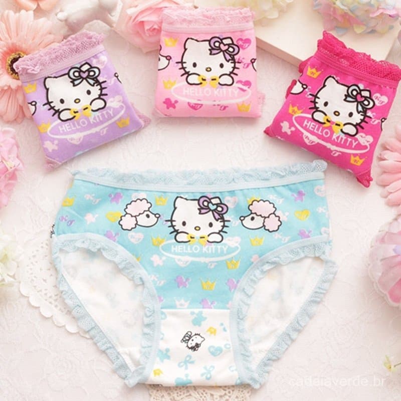 4 Pçs/Lote 2026 ins Novo Bebê Meninas Calcinha Dos Desenhos Animados Rendas Do briefs 2-10 Anos Roupa Interior