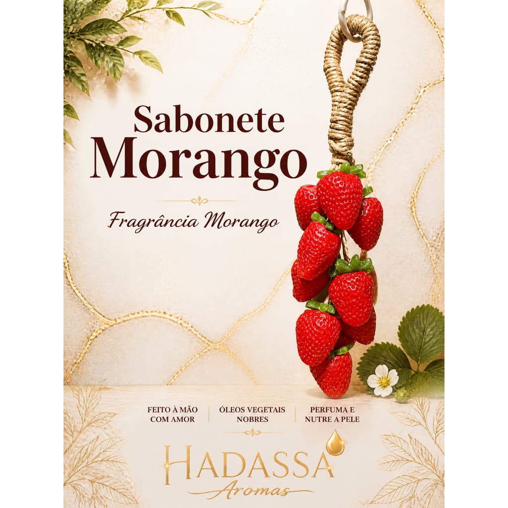 Sabonete Artesanal Cacho De MORANGO  200 Gramas