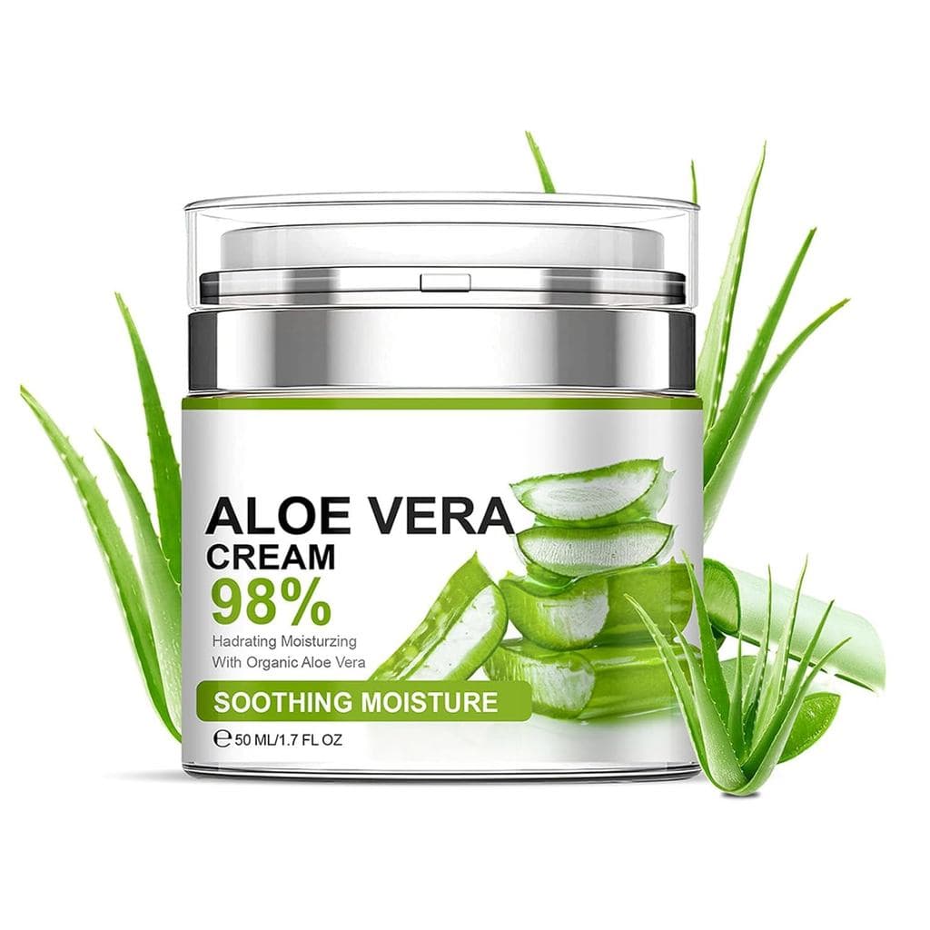 Creme Hidratante de Aloe Vera Grospe, um creme facial contendo 98% de aloe vera orgânica, hidratante facial anti-rugas,