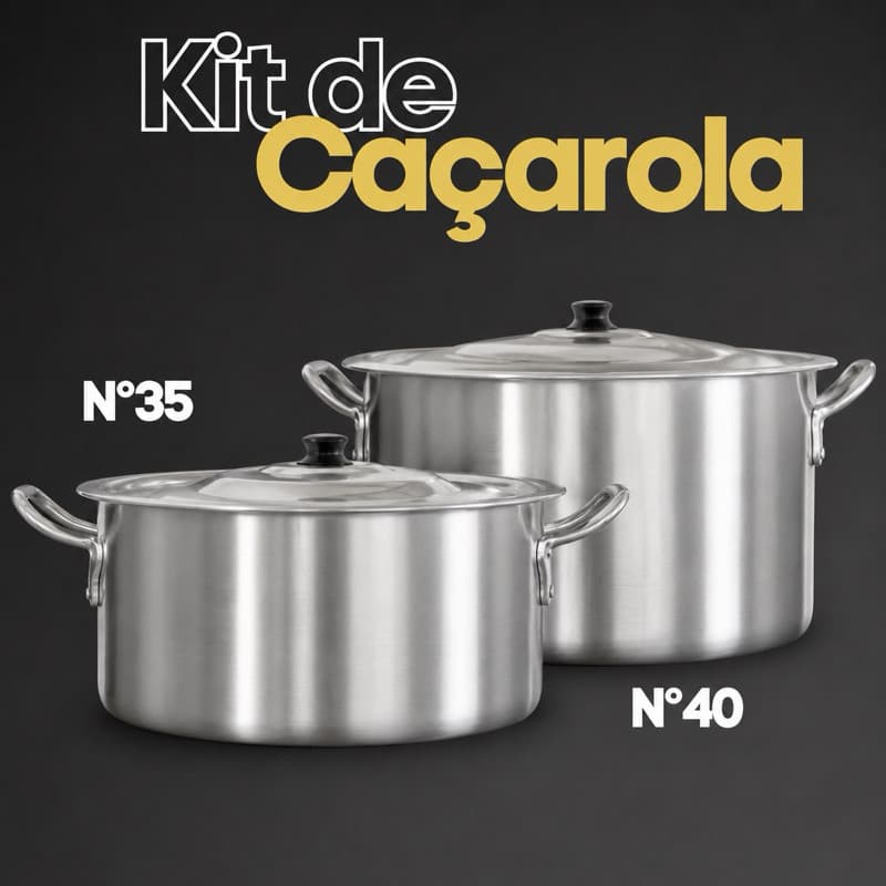 Kit panelas grandes caçarola linha hotel Nº 35 e 40 panelas industriais feijoada tropeiro restaurante