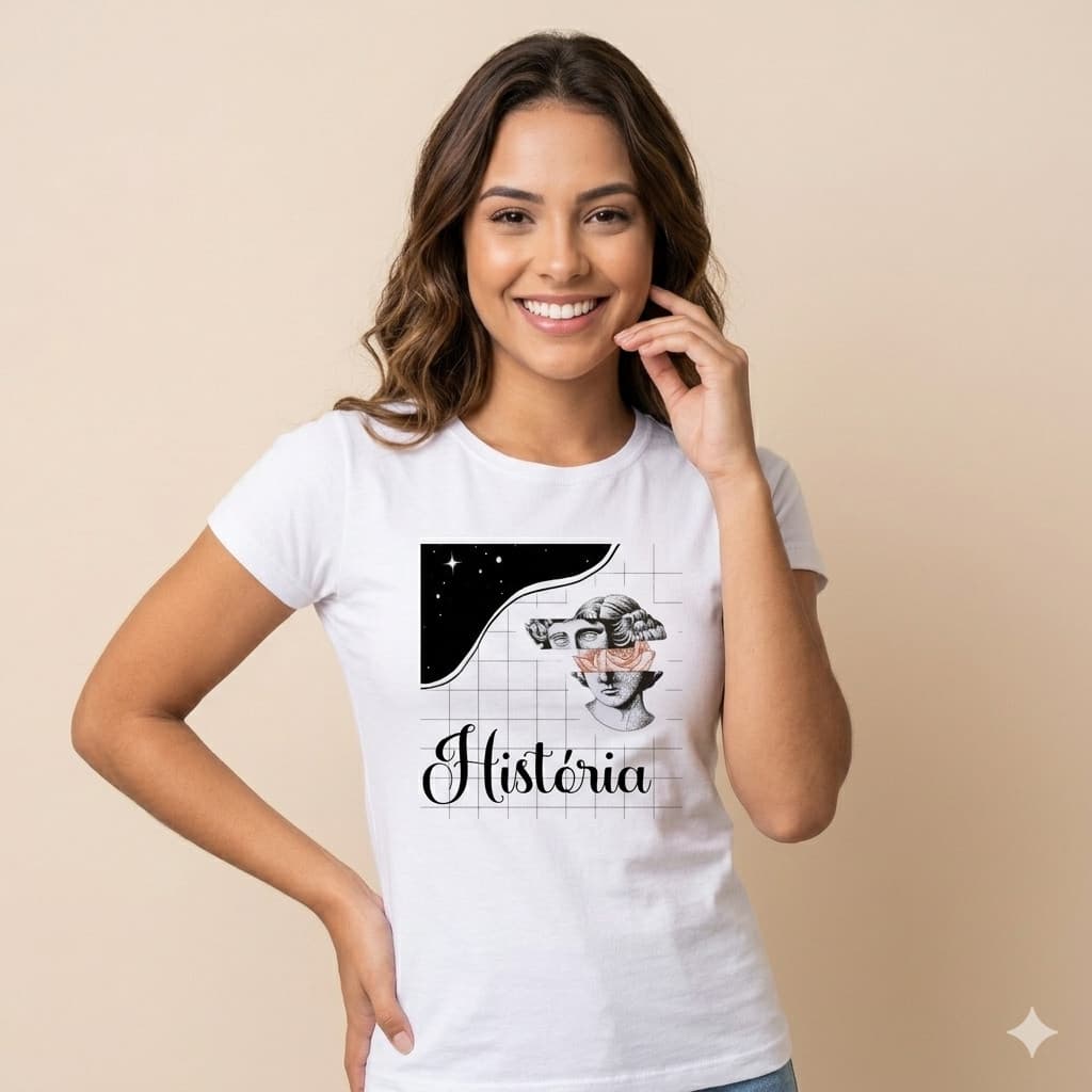 Camiseta História Baby Look  Blusa Variados Tipos 08H2