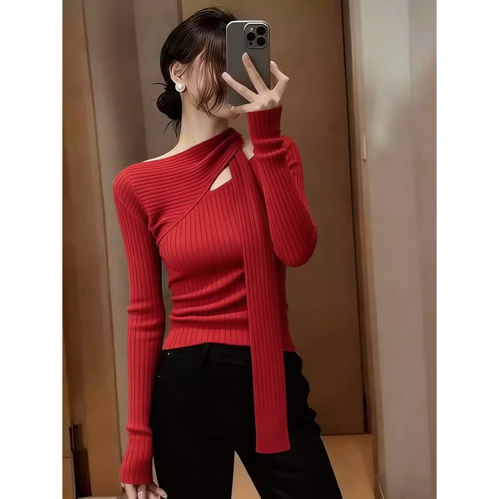 Ano novo vermelho Halter pescoço Pit Strip vermelho topo senhoras 2026 novo estilo Super quente idade-reduzindo camisa d