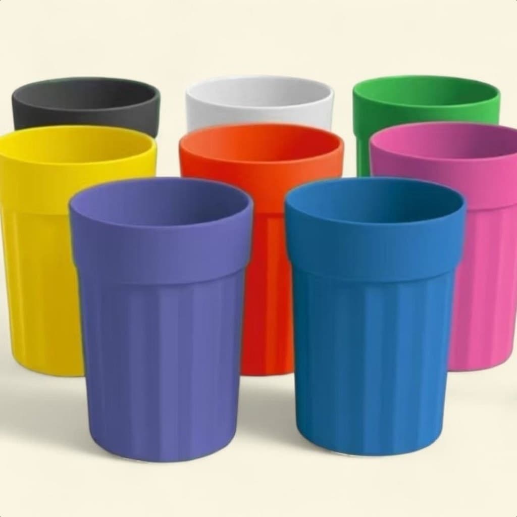 Kit 60 Copos Canelados Plástico Reutilizável 300ml