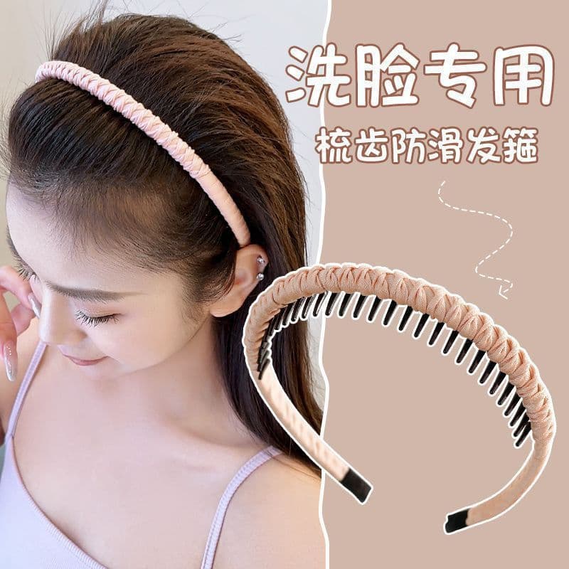 [Estoque pronto] Ano Novo Novo Novo Estilo Tiara Feminina Lavagem Facial Grampo de Cabelo Antiderrapante Especial com De