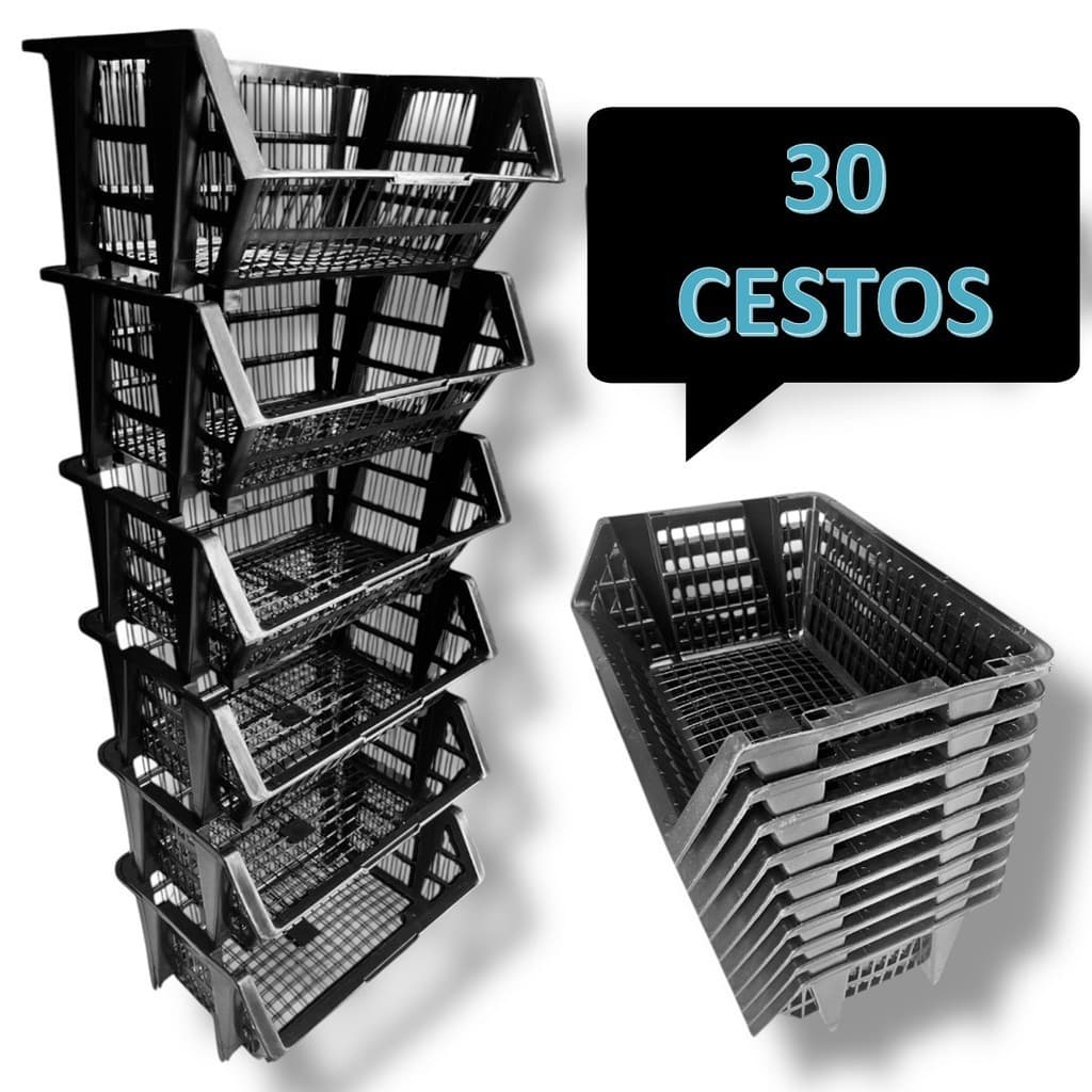 kIT 30 Pçs Cesto Empilhavel Expositor Organizador Encaixavel