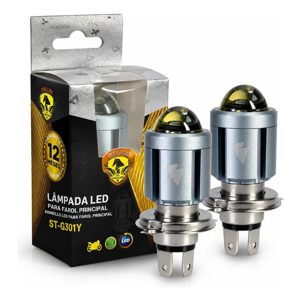 Par Lâmpada Led H4 6500k Carro Palio Uno Gol Olho De Peixe