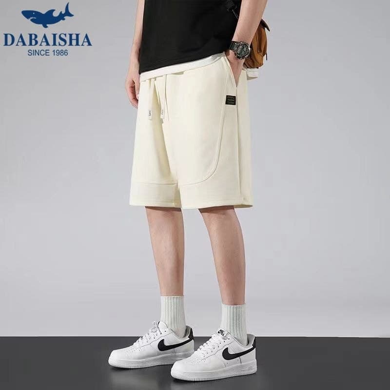 Grande tubarão branco Shorts de algodão pesado de alta qualidade masculino Casual esportes na moda calças soltas de cinc