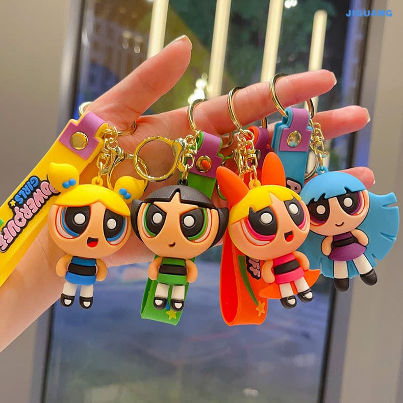Anime O Chaveiro Powerpuff Girls Boneca Bolsa Escolar Pingente