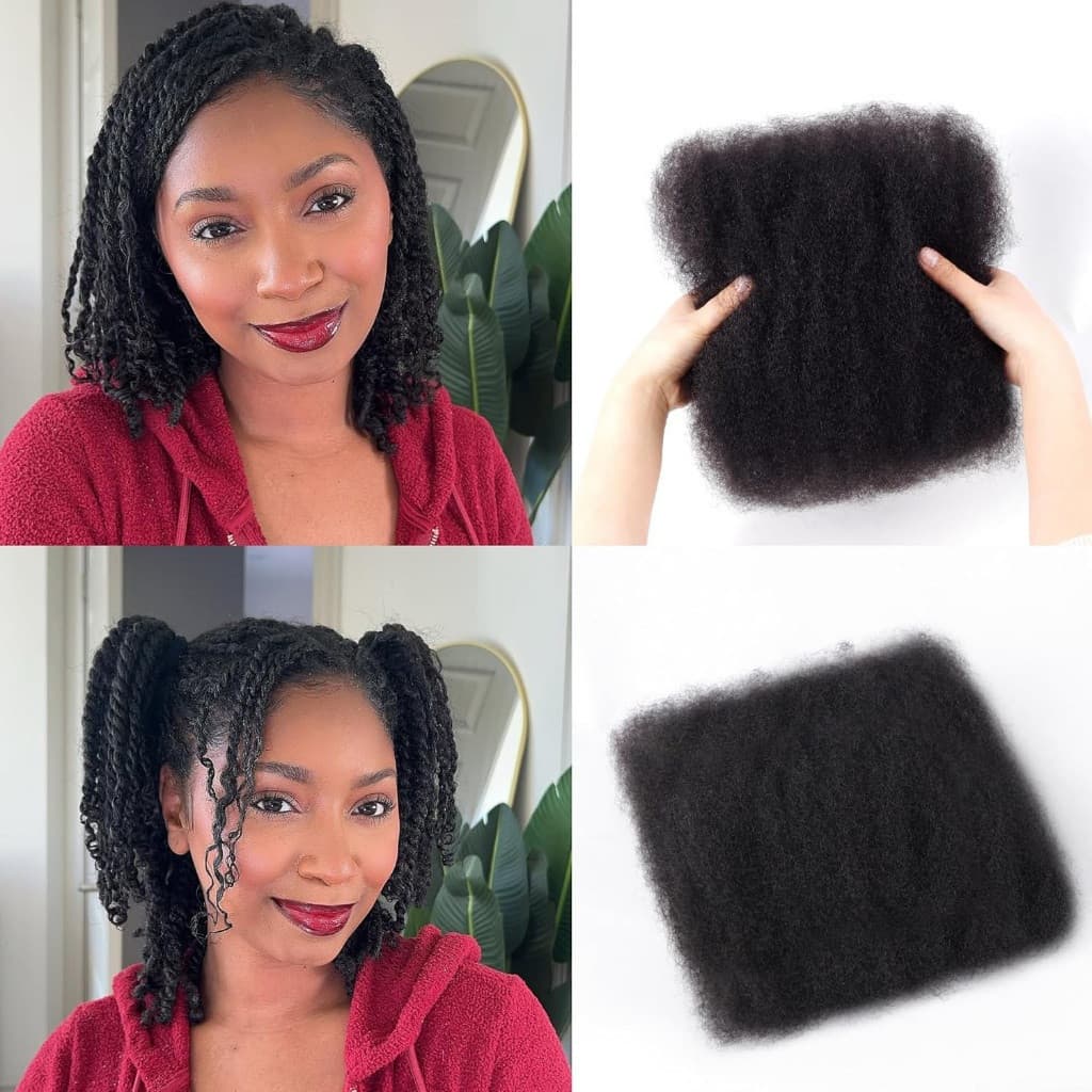 Natural Preto Afro Kinky Encaracolado Trança Cabelo Em Massa Para Mini Torções Kinkys Sintético Micro Primavera Torção