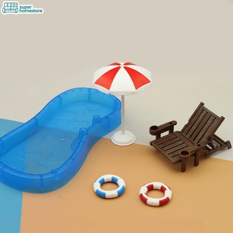 SUPER 1 Pçs Mini Azul Piscina Modelo Casa De Bonecas Em Miniatura Cena Ornamento Para Boneca Acessórios Brinquedo Das Cr