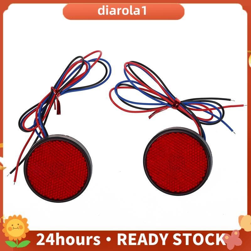 2 x Lanterna Traseira Redonda Luz De Freio Semáforo Carro Vermelho