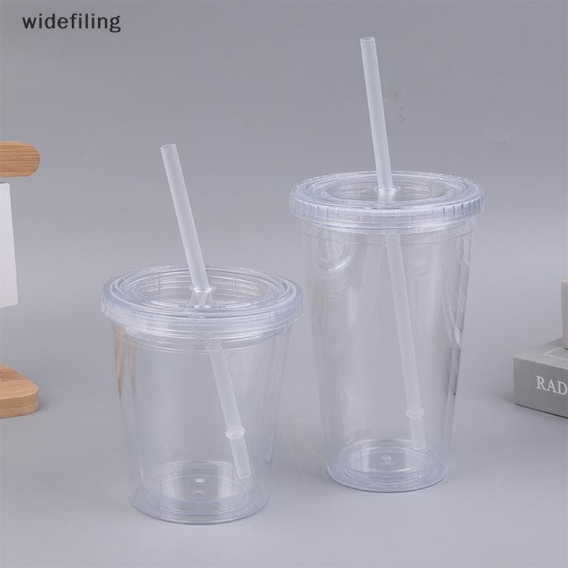 Copo Transparente Com Canudo , Reutilizável , Camada Dupla , Garrafa De Água Para Café , Leite , Faça Você Mesmo , De Sm