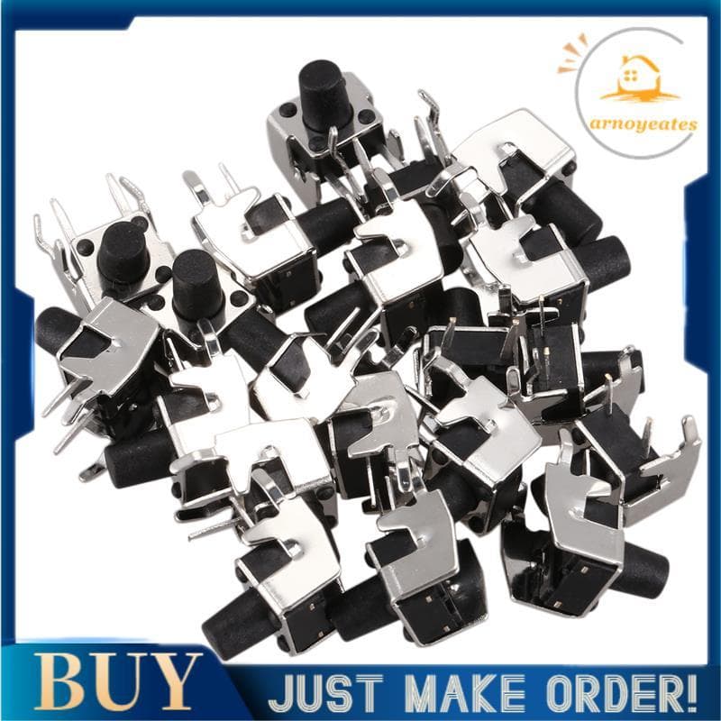 20 Peças Interruptor De Botão Tátil De Ângulo Reto Momentâneo 6x6mm x 8mm