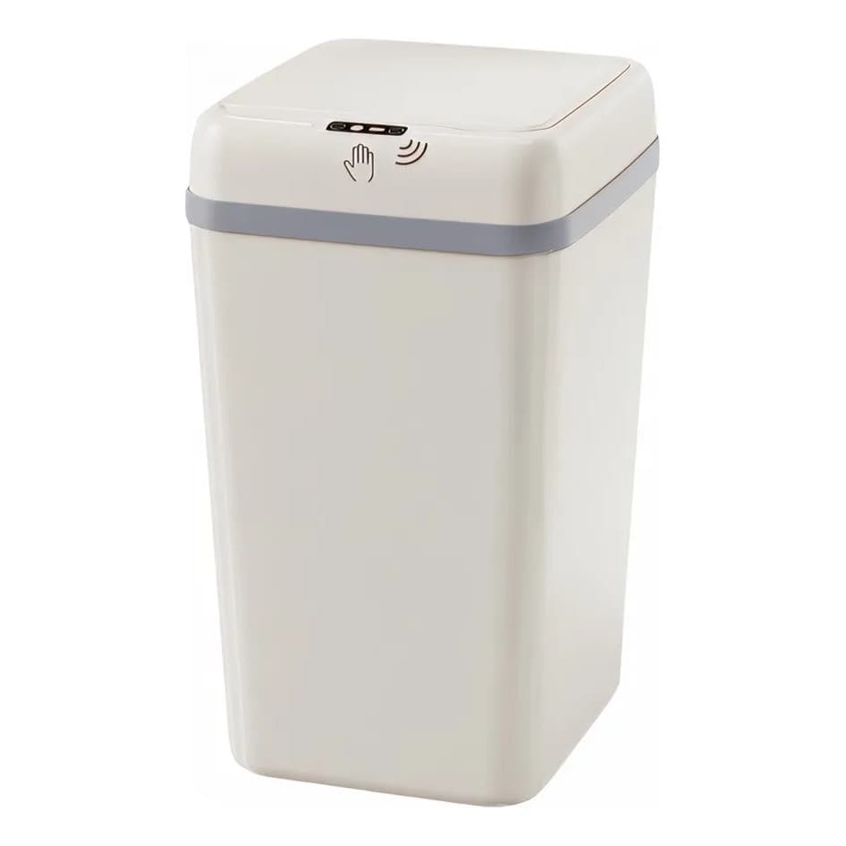 Lixeira Eletrônica Automática Sensor Inteligente 12 Litros Bege LK-2121