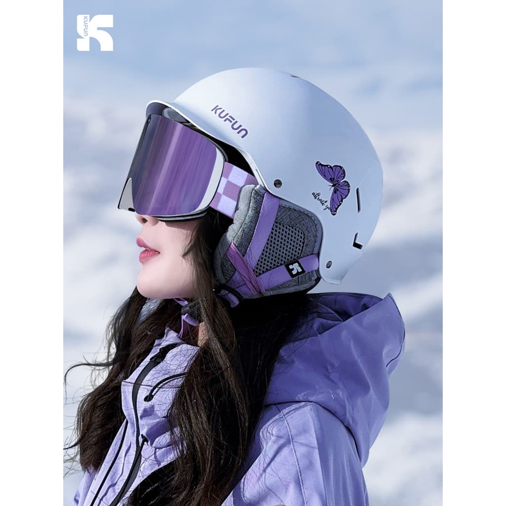 Legal pico capacete de esqui capacete de neve óculos de neve profissional integrado feminino masculino adulto folheado i