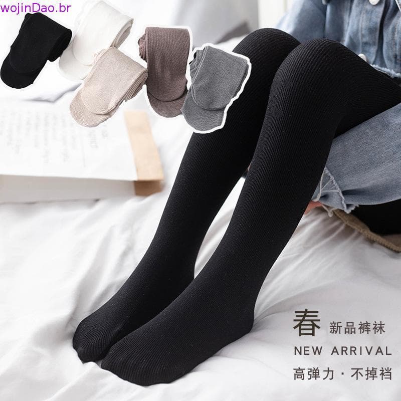 Leggings para meninas primavera listras verticais meia-calça infantil cor sólida novos produtos grandes meia-calça sem v