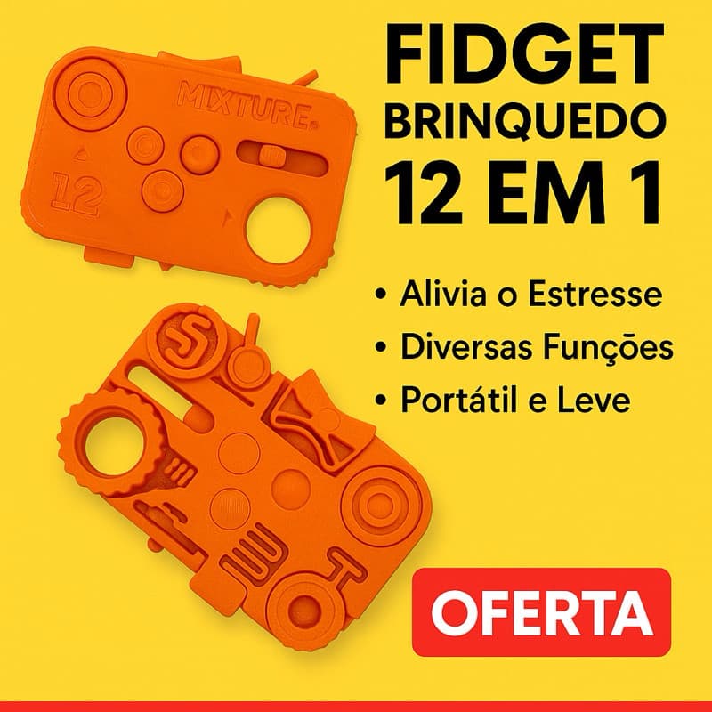 FIDGET CUBE 12 EM 1 – BRINQUEDO MEGA DIVERTIDO E ANTI-STRESS TDAH