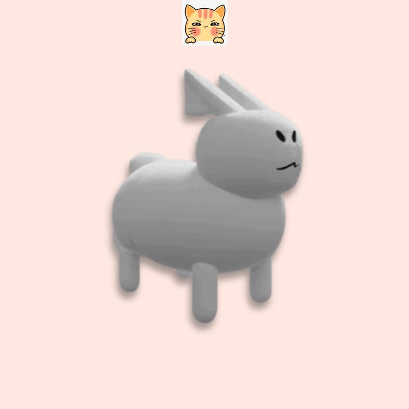 BCT Roblox Foraken Gubby Pelúcia e Boneco de Pelúcia Clássico e Engraçado de Gatinho, Coelho Branco, Brinquedos de Gato,