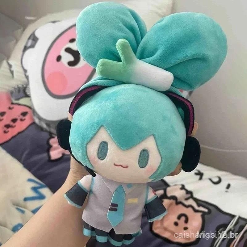 15cm Hatsune Miku Kawaii Q Versão Figura Boneca de Pelúcia Anime Brinquedos de Pelúcia Coleção Modelo Ornamentos