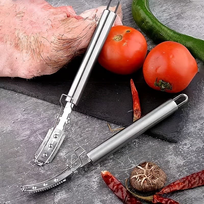 Aparelho raspador de pelos de porco em aço inoxidável, ferramenta de remoção de pelos, raspador de escamas de peixe, pin