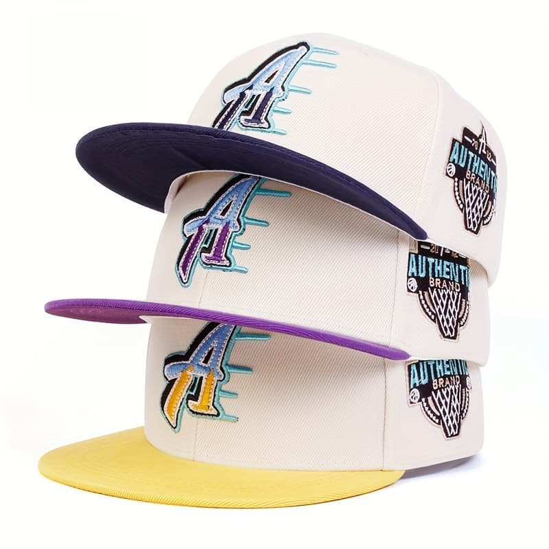 Boné Masculino Estilo Hip-Hop com Letras, Boné de Basquete, Boné Esportivo, Boné de Beisebol, Boné Casual Ajustável para