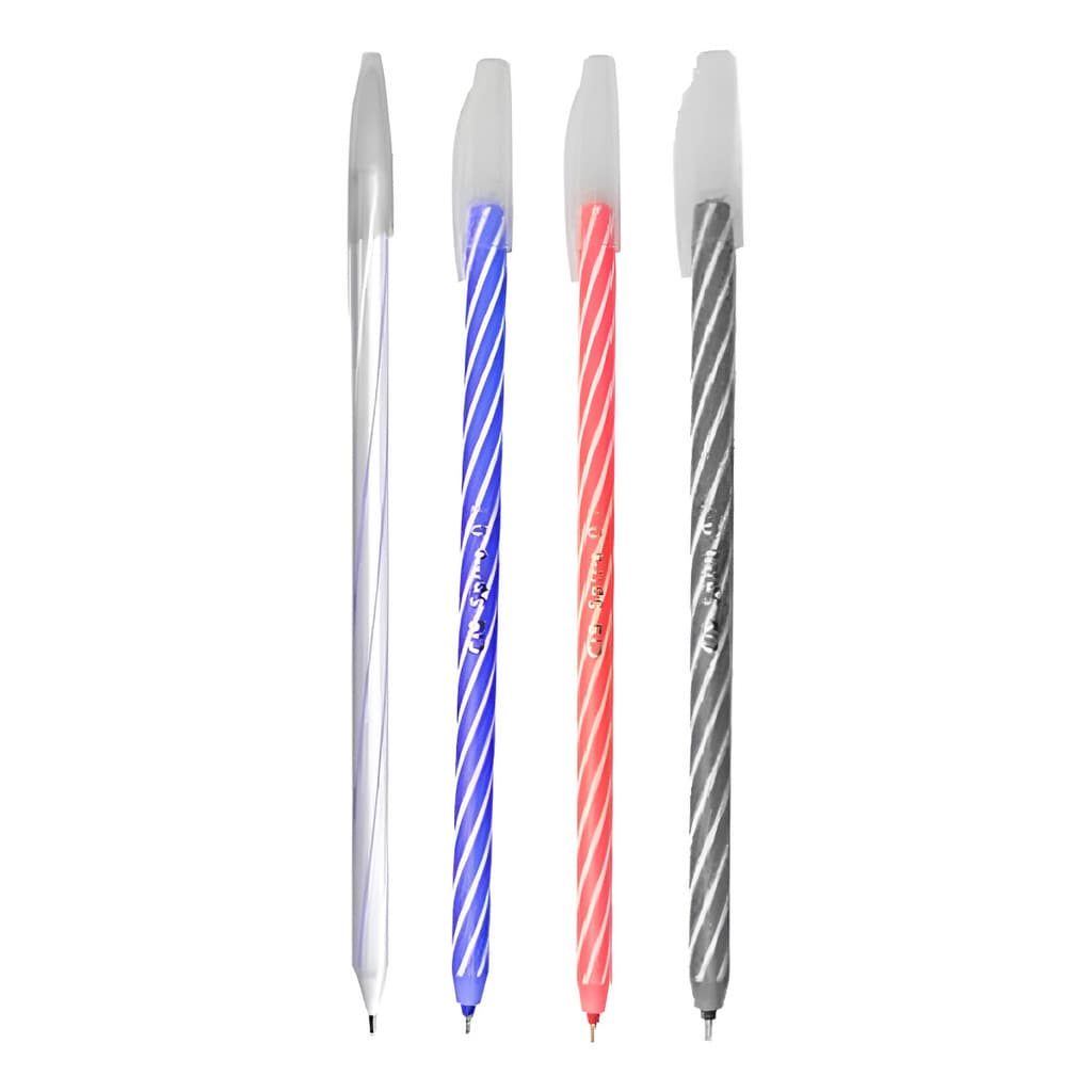 Kit 4 Canetas Cis Spiro Gem Rosa/azul/vermelho/preto
