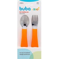 KIT TALHERES BUBA ZOO LARANJA BUBA