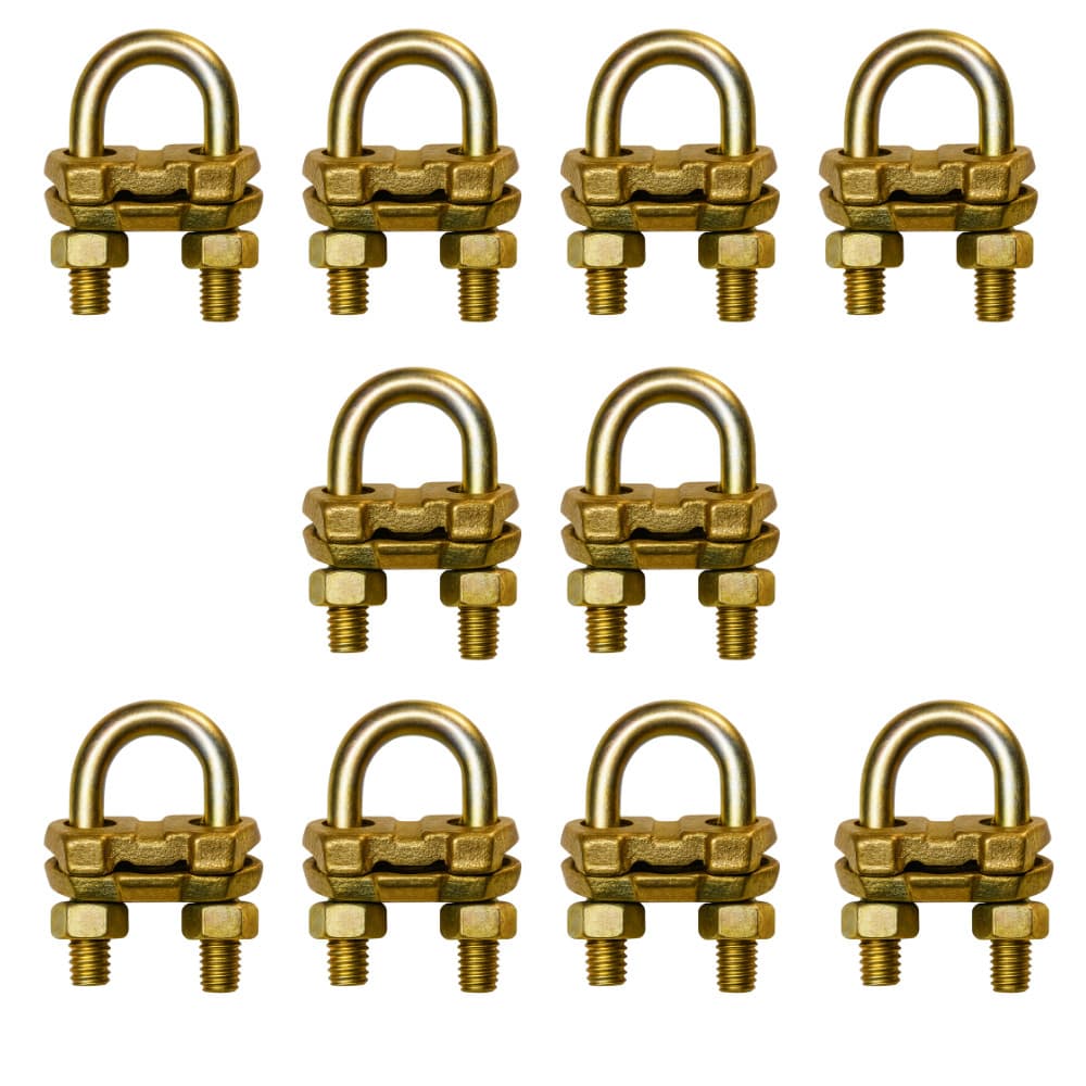 Kit 10 Conector Grampo Gtdu Haste Aterramento Duplo 1/2-5/8
