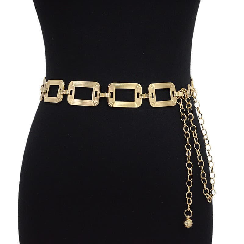 cinto corrente feminino corrente oca simples versátil de moda vestido com cinto na cintura Metal