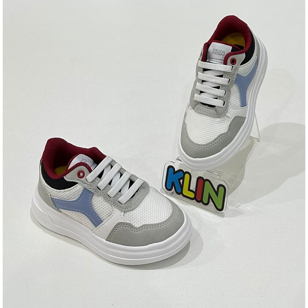 Tênis Infantil Menino Klin Next Mini Infantil Branco Preto Azul Conforto e Estilo