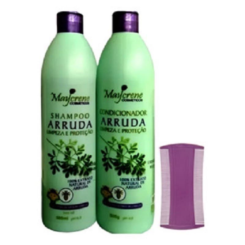 Kit Tramento Capilar Shampoo + Condicionador Para Todo o Tipo de Cabelo Arruda + Pente Fino