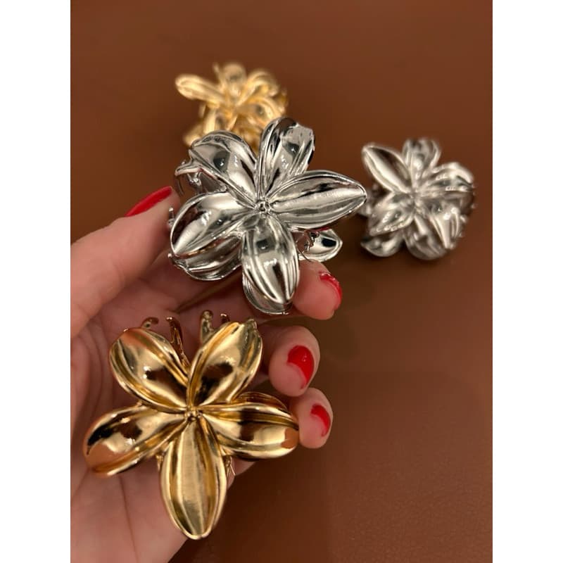 Grampo piranha Presilha Flor Prendedor Cabelo Ferro Moda Coreana