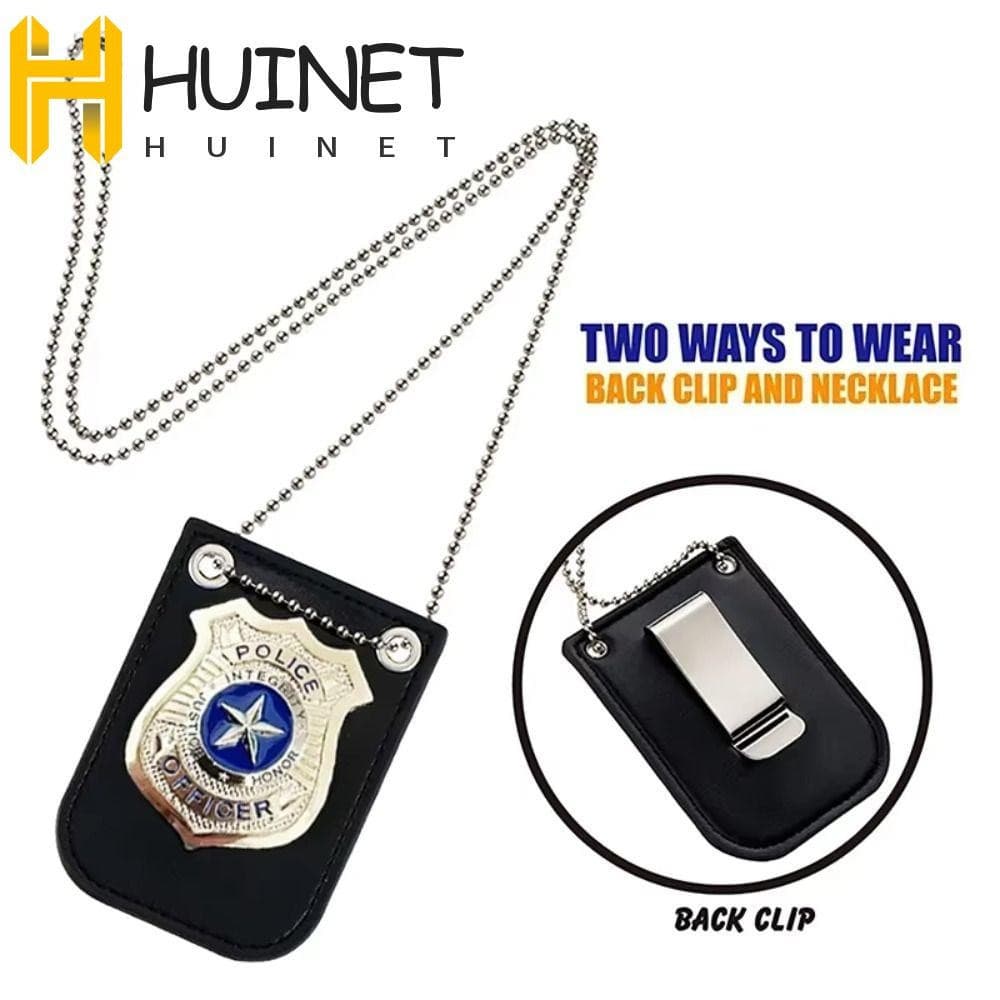 HUINET Cosplay Emblema Da Polícia , Vestir-Se Com Corrente Role Play Brinquedo , Policial Simulação Distintivo
