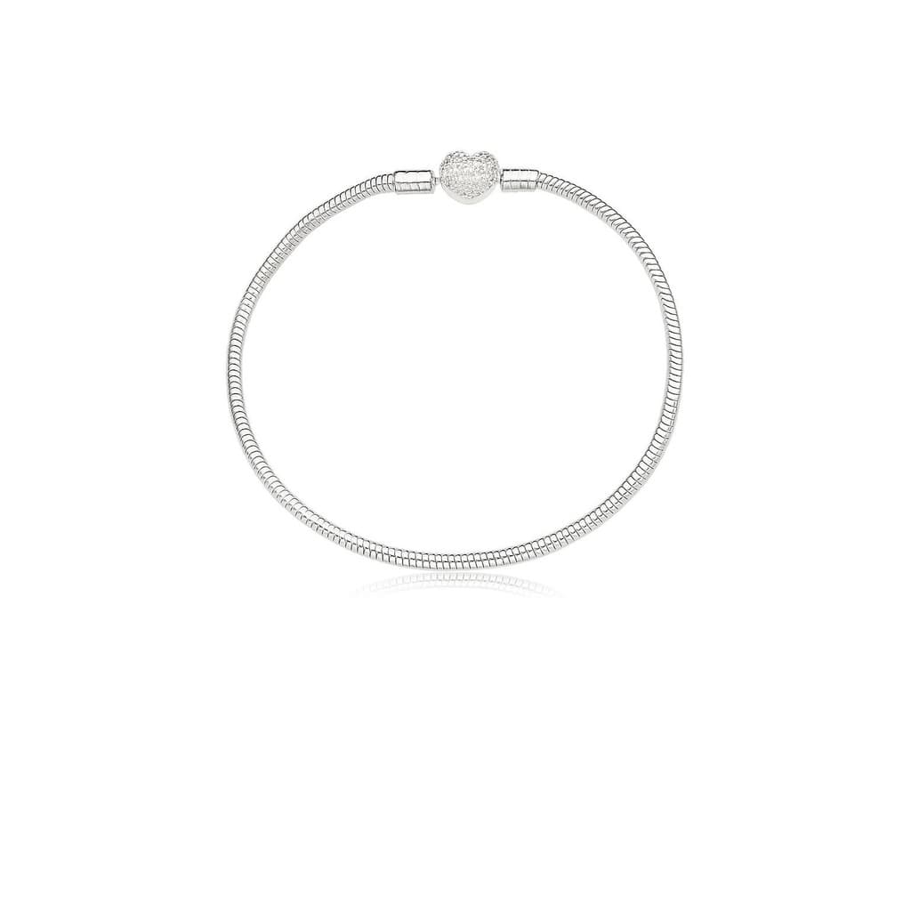 Pulseira De Berloques Coração Prata 925