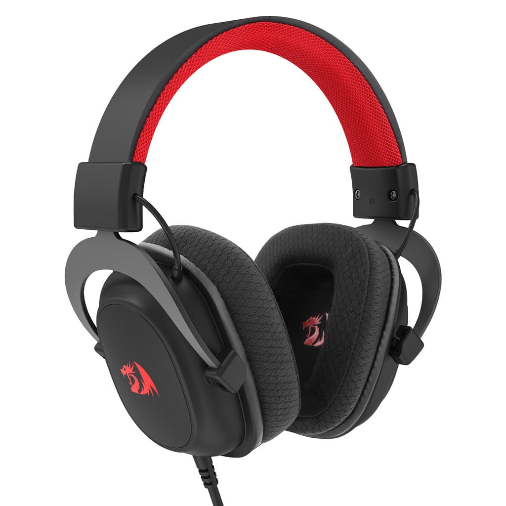 HEADSET GAMER PRETO COM FIO REDRAGON ZEUS LITE PARA JOGOS NO PC, PLAYSTATION, CELULAR E NOTEBOOK
