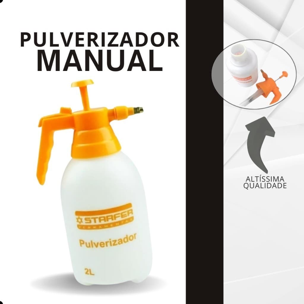 Pulverizador Manual de Alta Pressão Starfer 2L - Versátil para Limpeza e Jardinagem 🌿✨