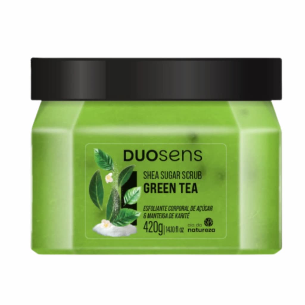 Esfoliante Corporal Sugar Scrub Green Tea DuoSens Cia da Natureza 420g