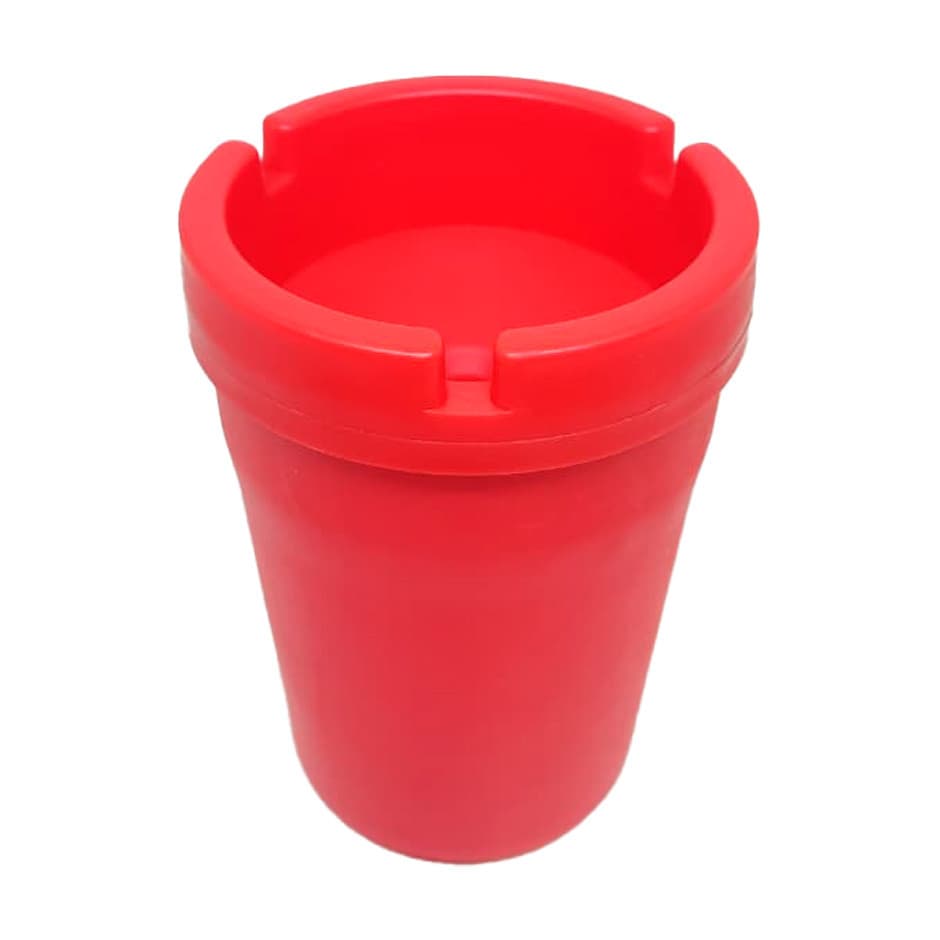 Cinzeiro Portatil Em Pvc Vermelho Com Tampo