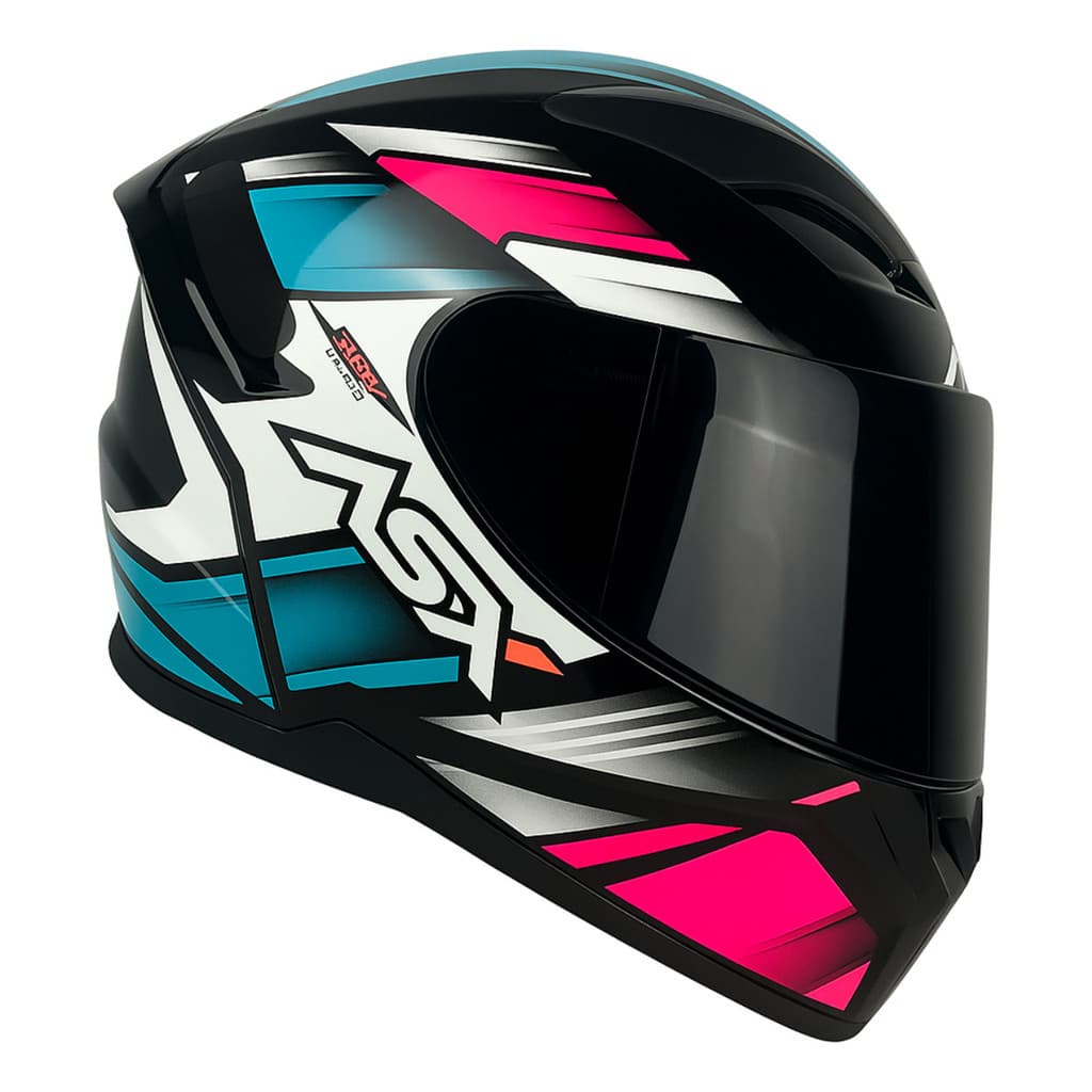 Capacete Integral Asx Start Azul-turquesa + Viseira Fumê