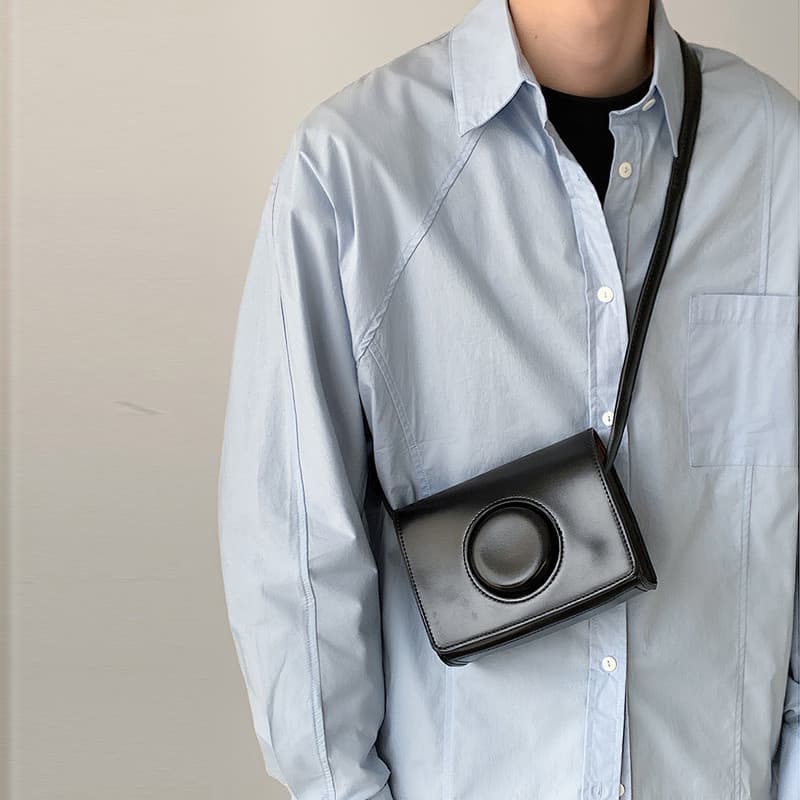 Extremamente simples estilo ins na moda Horizontal câmera saco das mulheres dos homens Flip pequeno quadrado saco versão
