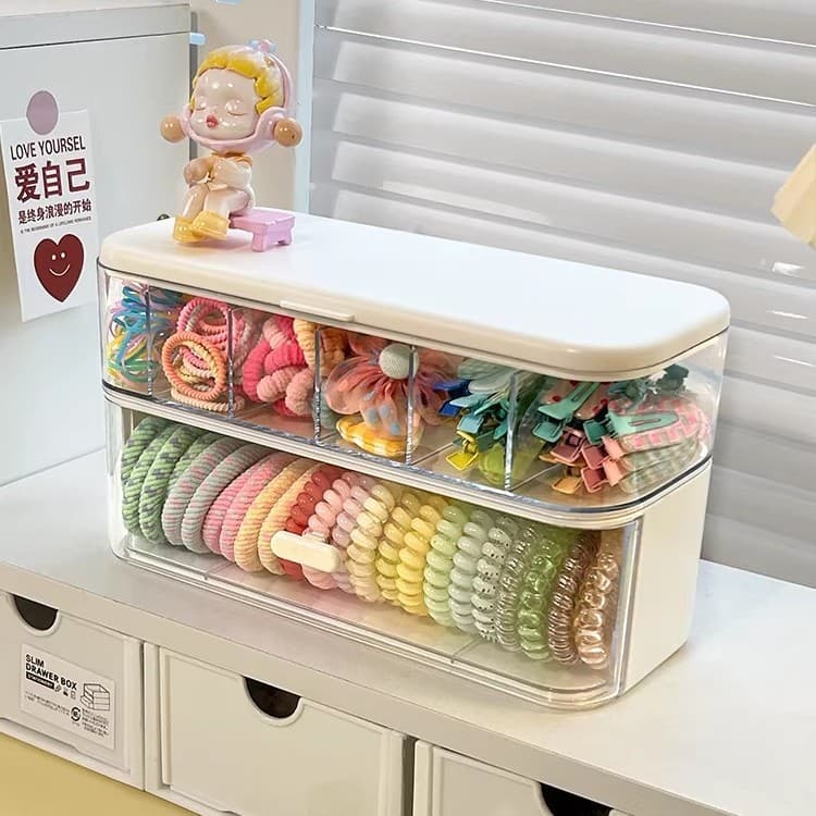 Crianças acessórios para o cabelo caixa de armazenamento Desktop grade meninas anel de cabelo clipe bebê grande capacida