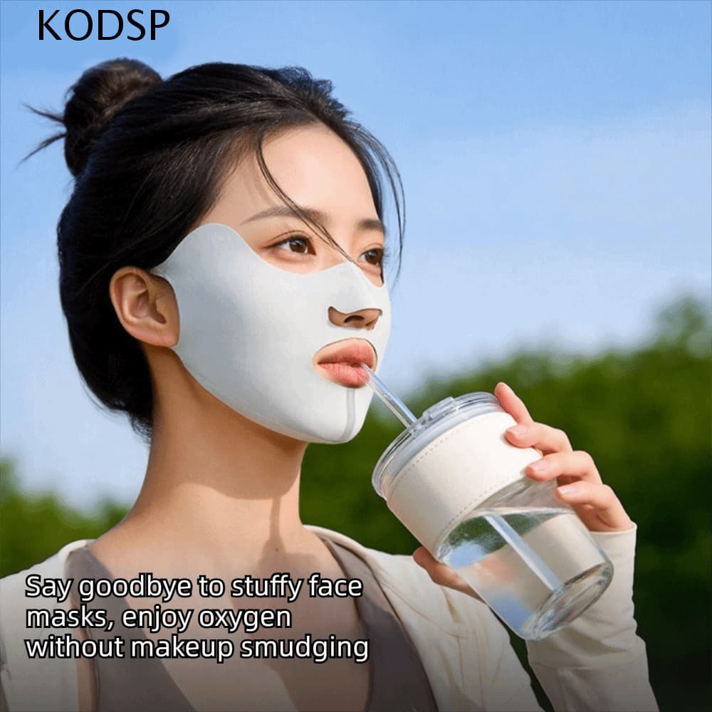 Máscara Protetora Solar KODSP , De Seda Gelada De Verão Para Guarda-Sol , Véu Protetor De Cor Sólida , Cobertura Facial