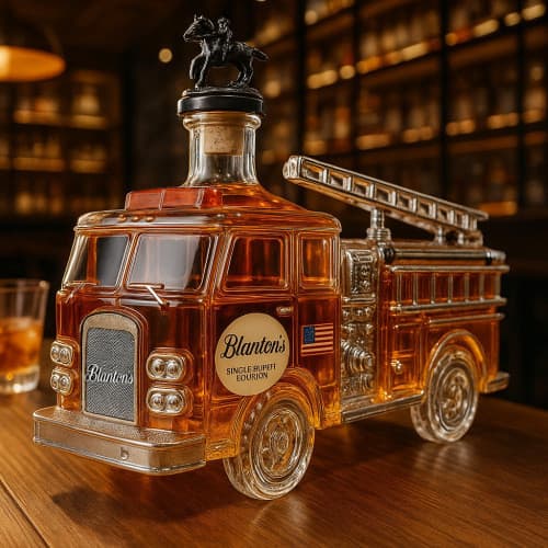 [Bestseller de 2026] Decantador de Whisky em Forma de Caminhão de Bombeiros, Garrafa de Vidro Decorativa O6HG