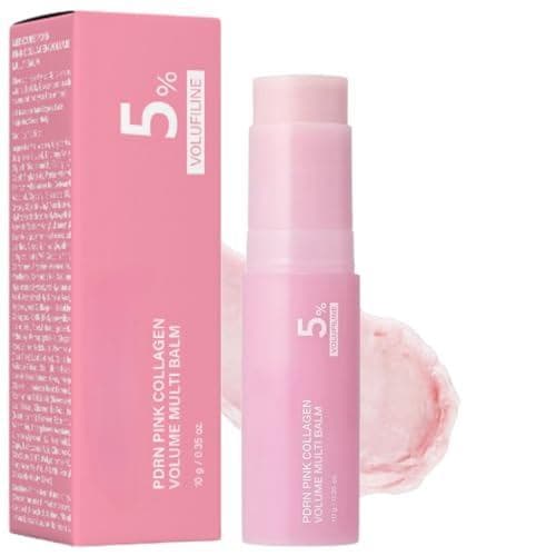 Bálsamo Multiuso PDRN Pink Collagen Volume, Bálsamo Firmador e Hidratante, Hidratante Facial Tudo-em-Um com Peptídeos, C